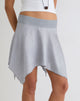 Image of Kavaji Mini Skirt with Lace Trim in Silver Shimmer
