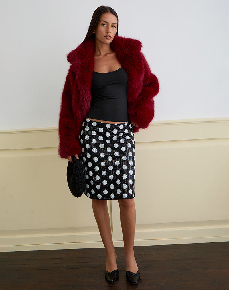 Image of Kavivi Midi Skirt in Polka Sequin Monochrome