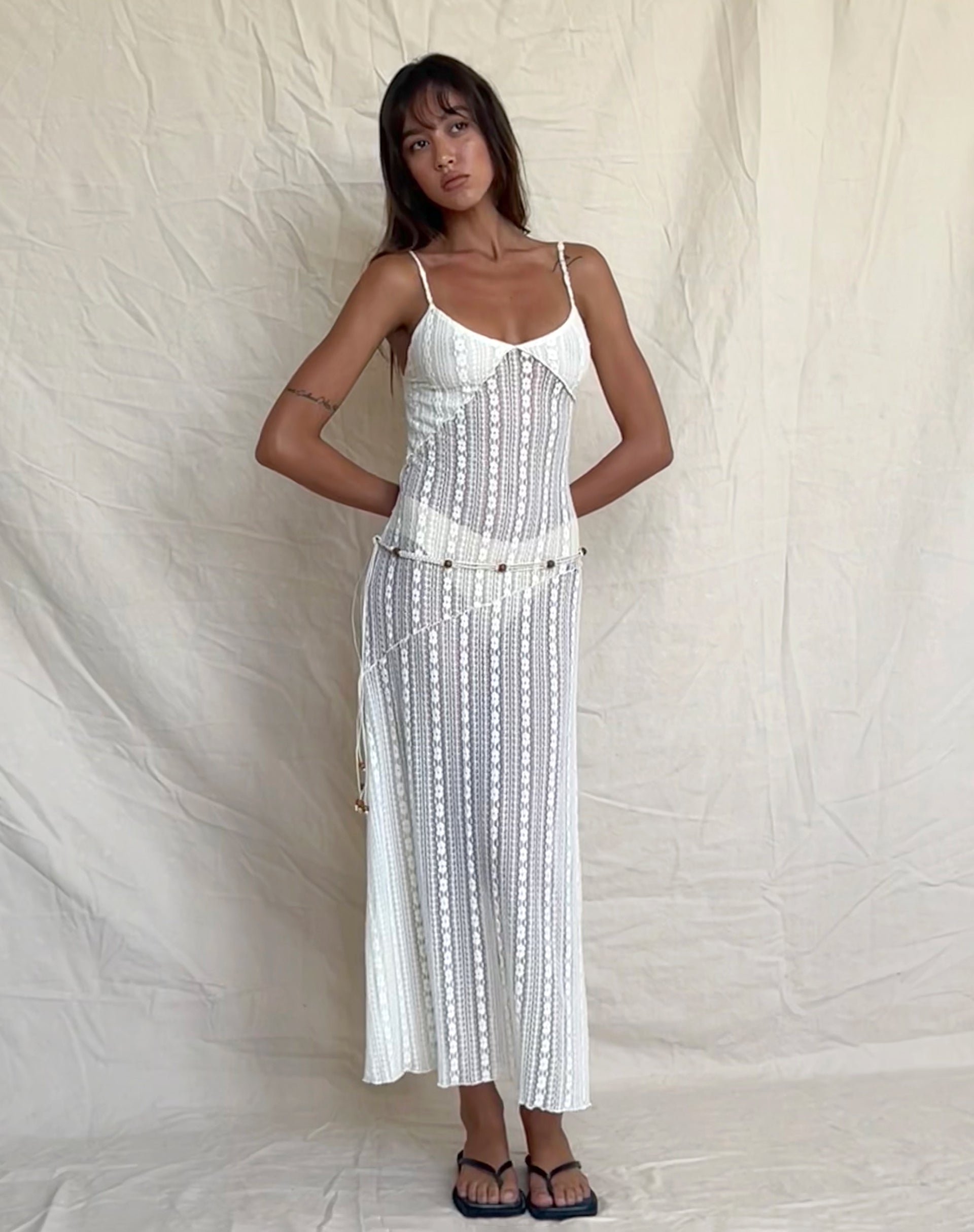 Cream Lace Bodycon Midi Dress Kehlani –