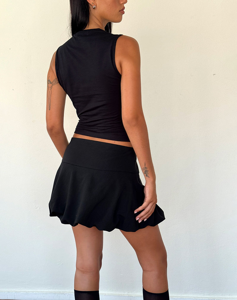 Image of Keshi Puff Ball Mini Skirt in Black