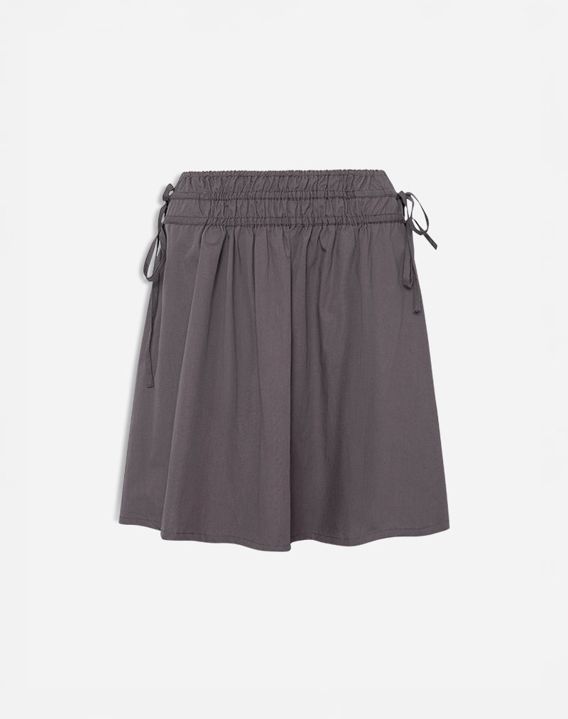 Image of Khimar Gathered Midi Skirt in Peppercorn