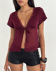 Image of Kilu Top in Satin Chiffon Burgundy