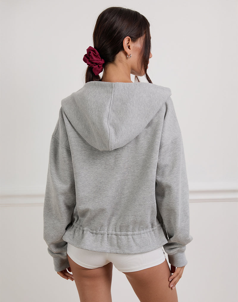 Image of Kit Cinched Waist Hoodie in Grey Marl