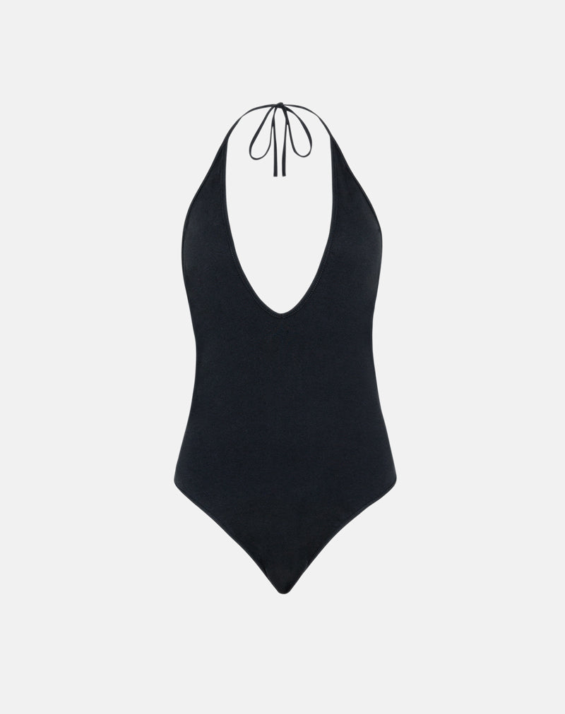 Image of Kitty Deep Plunge Bodysuit in Black