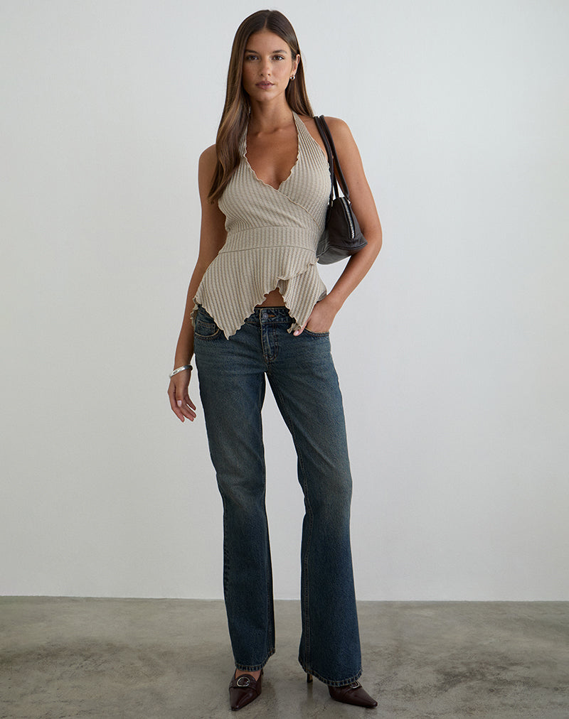 Image of Kiwari Top in Waffle Knit Stone