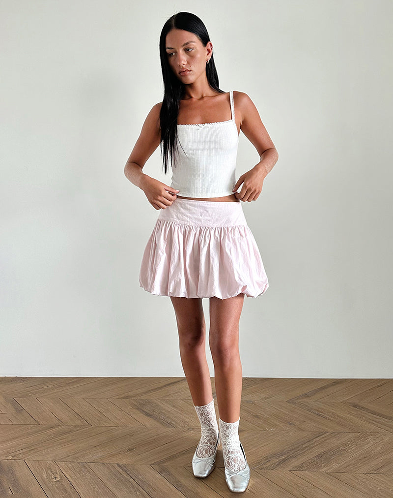 Image of Kiyowo Puffball Mini Skirt in Light Pink