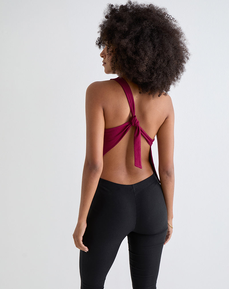 Image of Klazari Top in Rayon Jersey Burgundy