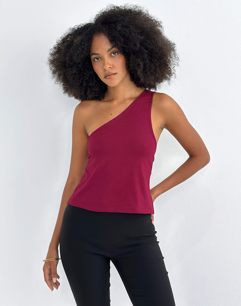 Image of Klazari Top in Rayon Jersey Burgundy
