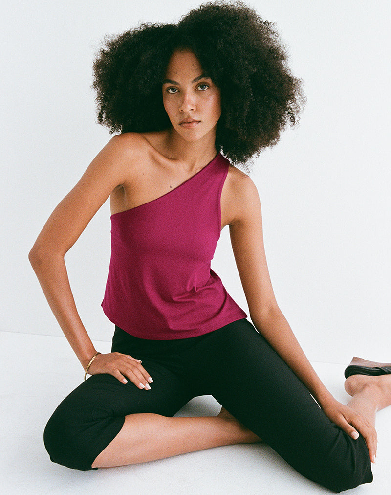 Image of Klazari Top in Rayon Jersey Burgundy