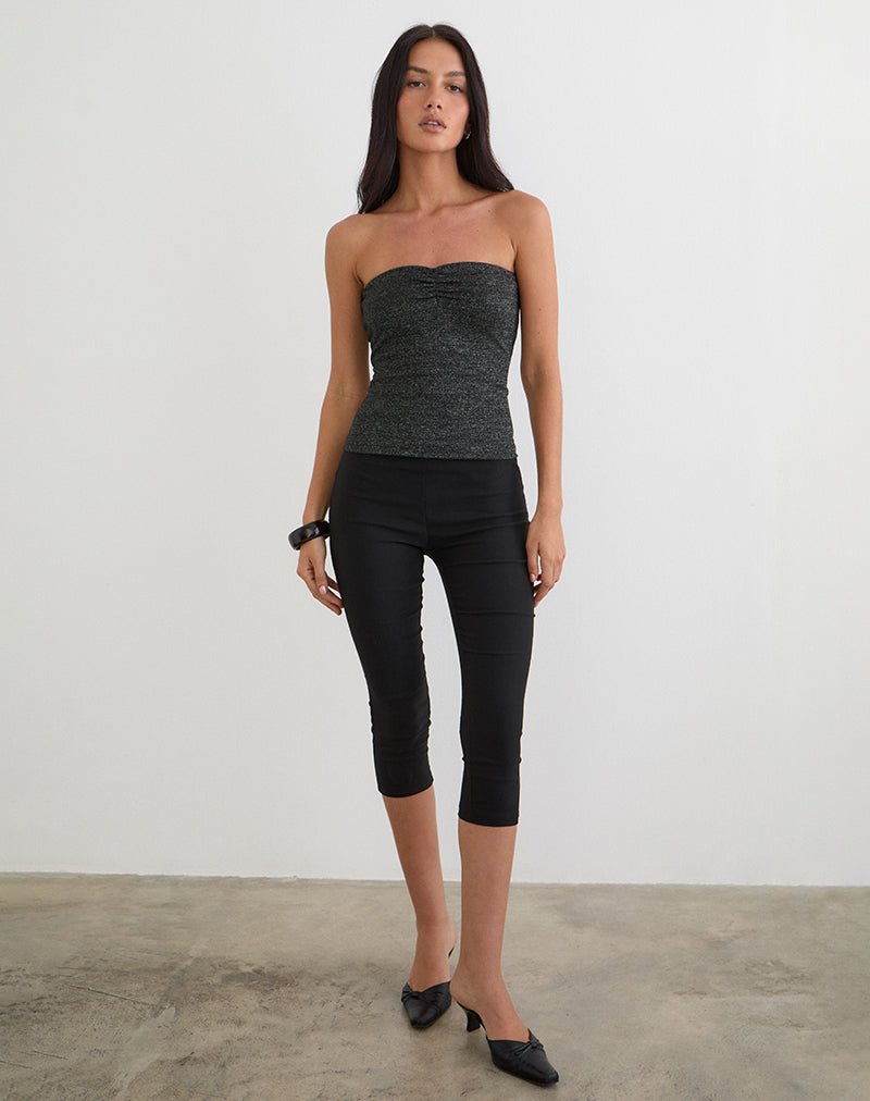 Kolisa Ruched Bust Top in Black
