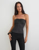 Image of Kolisa Ruched Bust Top in Black