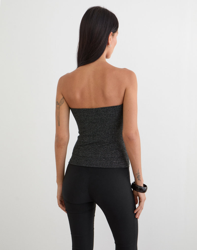 Image of Kolisa Ruched Bust Top in Black