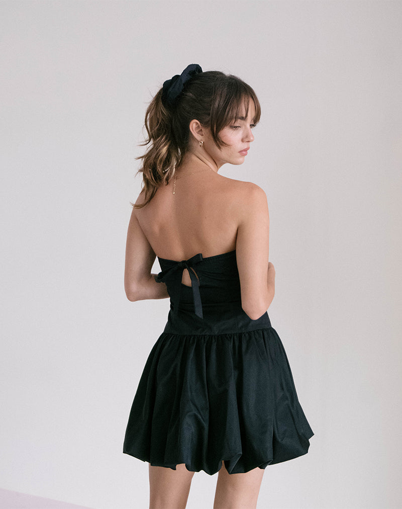 Image of Krayofa Puffball Mini Dress in Black