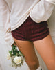 Image of Kubo Ruched Shorts in Maroon