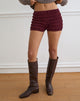 Image of Kubo Ruched Shorts in Maroon