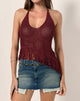 Image of Kulmina Asymmetric Halterneck Top in Fringe Berry