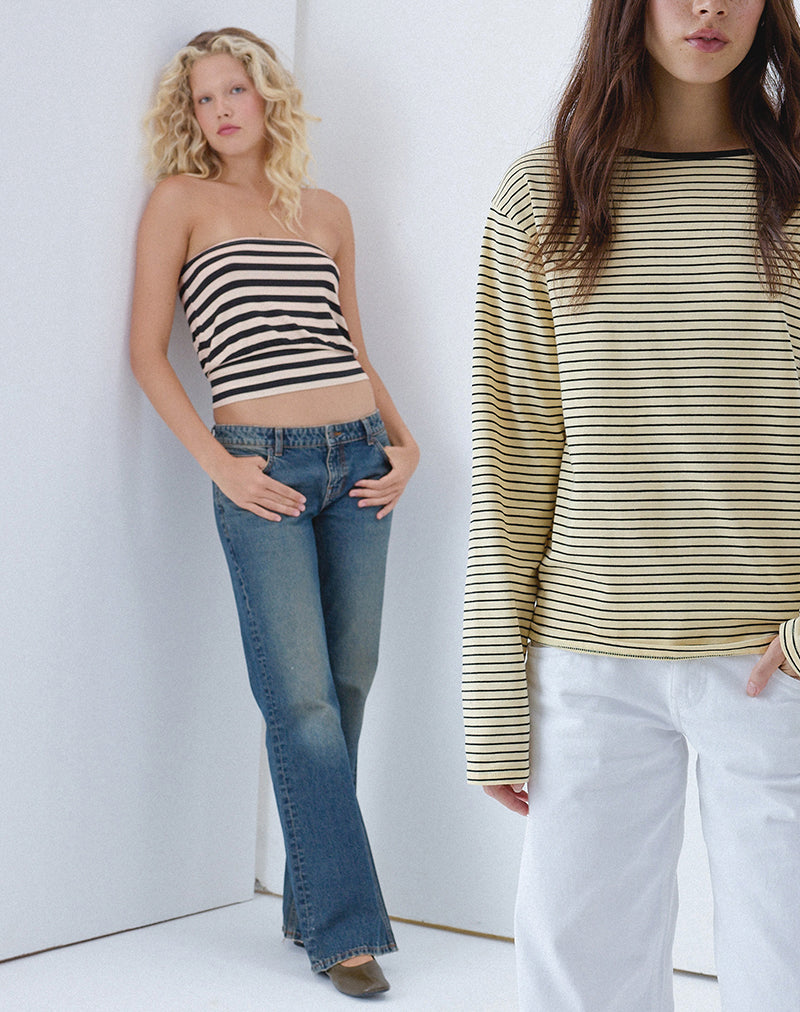 Extra Low Rise Flare Jeans in Dirty Green