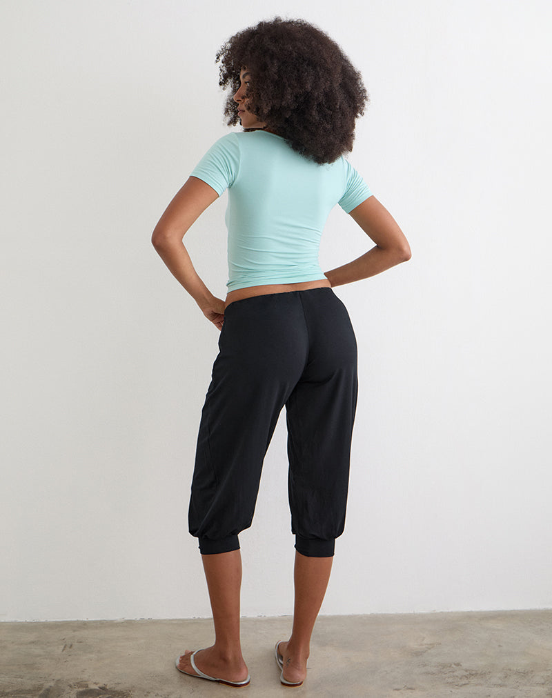 Image of Kurty Capri Trouser in Rayon Jersey Black