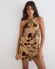 Image of Kutai Mini Dress in Floral Devore Beige