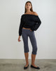 Image of Kyogai Capri Trouser in Jersey Ocean Storm with Eyelets