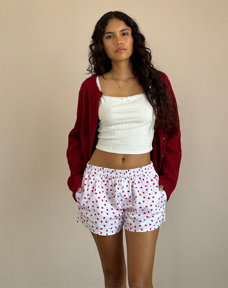 Red heart sales shorts