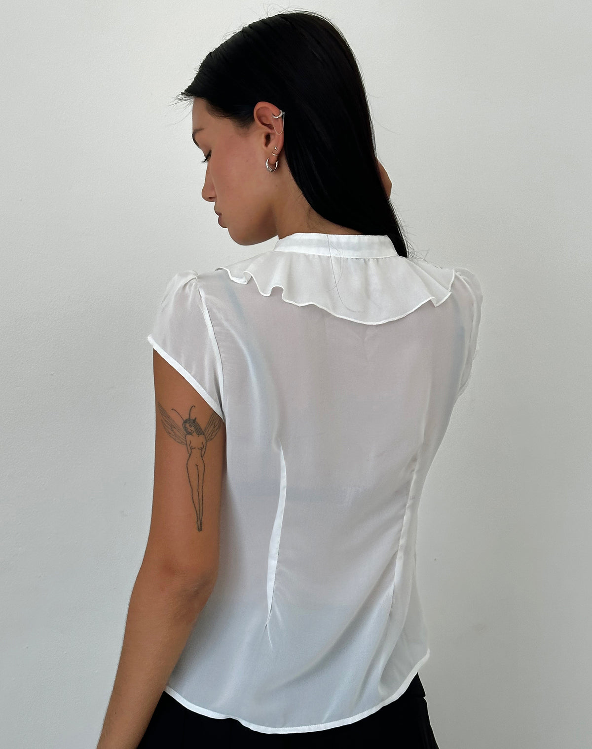 Lida Blouse Offwhite / Blue