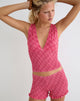 Image of Lantia Shirred Top in Tilted Check Pink