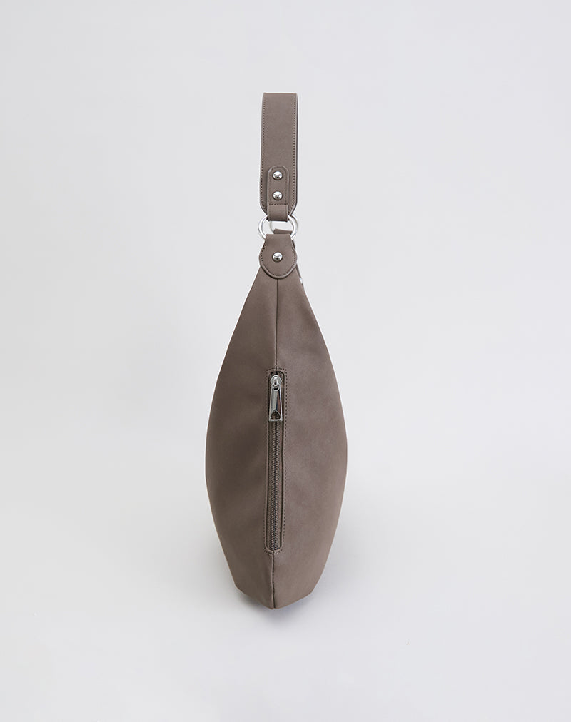 Image of Large Brown Bag with Studs