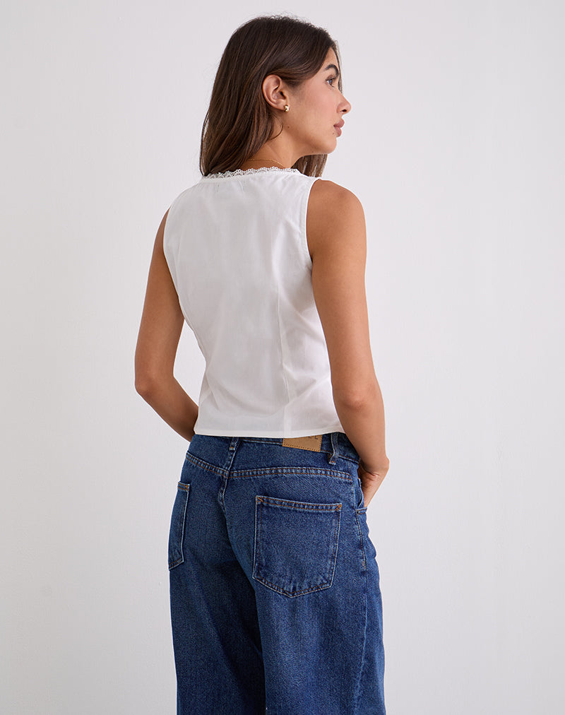 Image of Lasily Sleeveless Corset Top in White