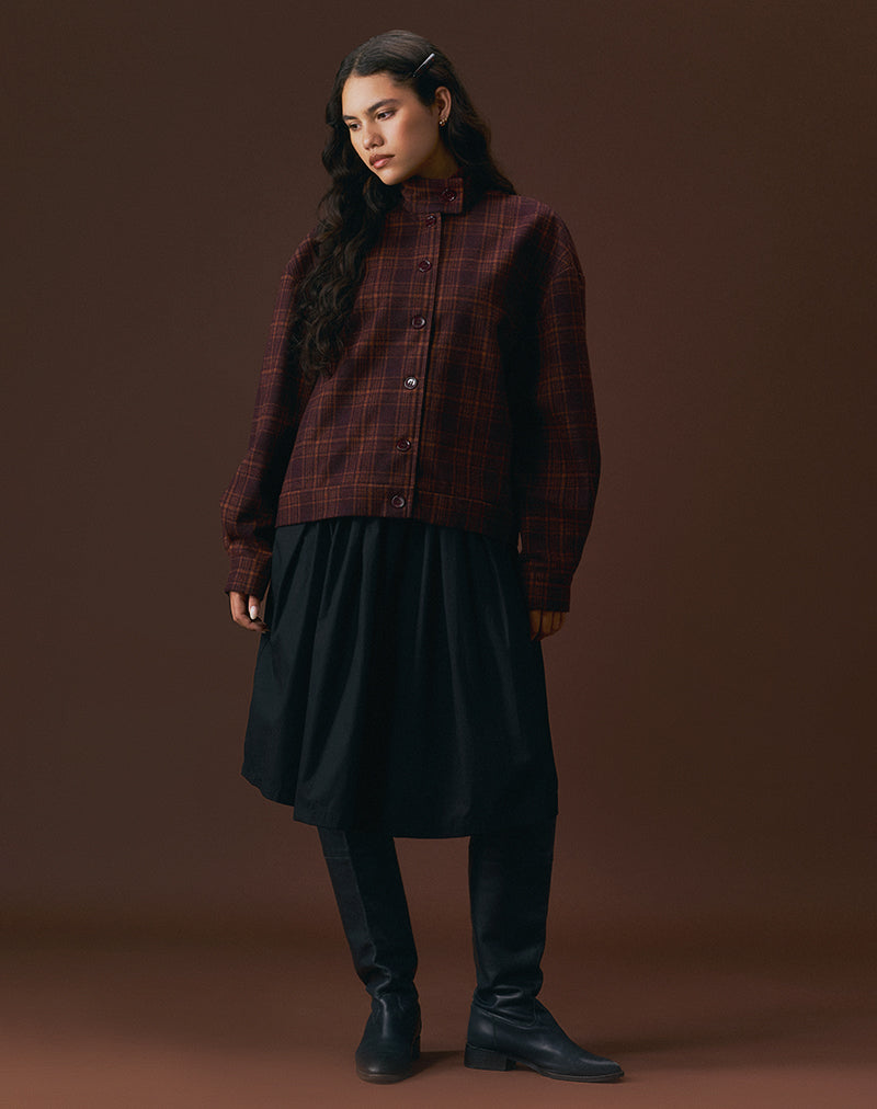 Image of Lastika Jacket in Check Dark Burgundy