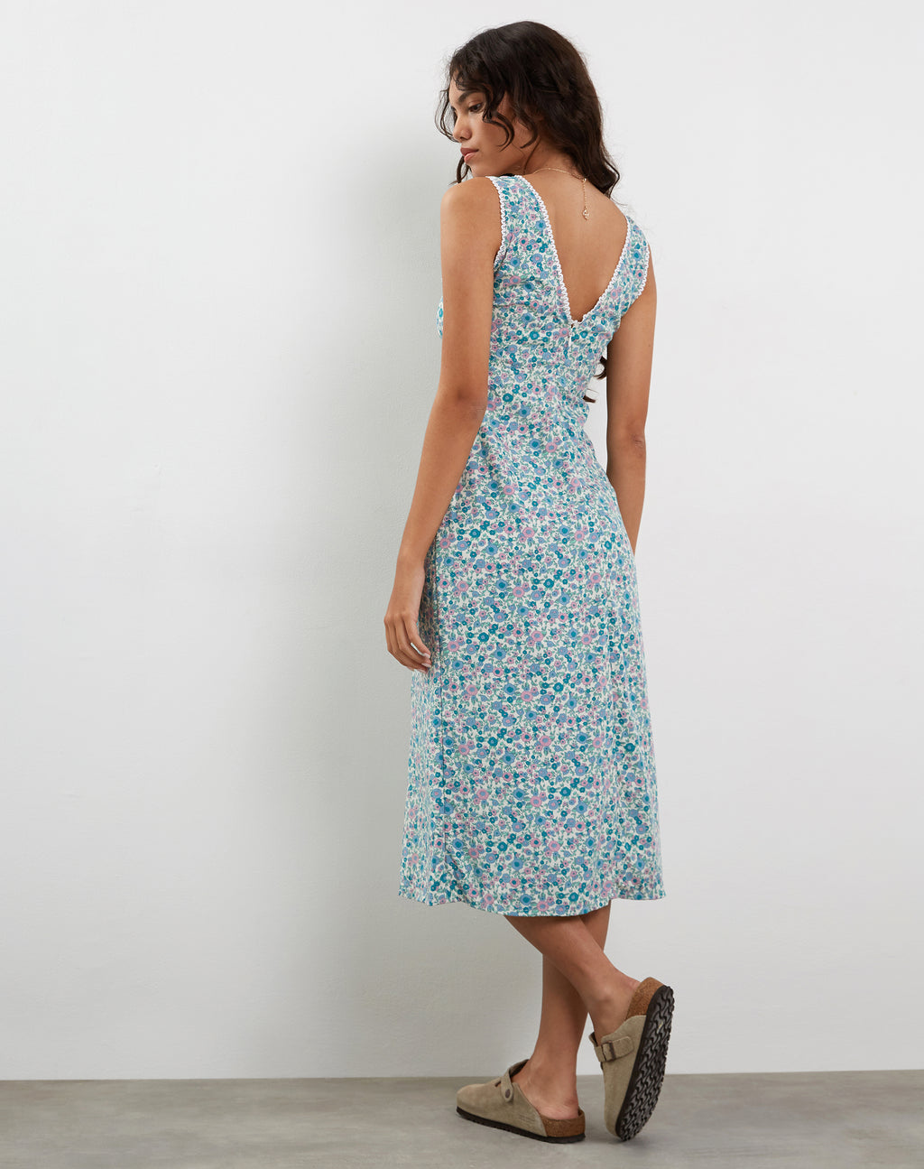Lavisha Midi Dress in Flower Power Blue