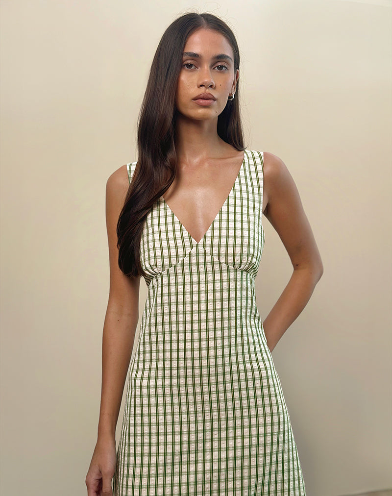 Green Check Midi Dress | Lavisha motelrocks.com Green Check Midi Dress | Lavisha motelrocks.com