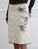 Image of Laykha Midi Skirt in Ivory Lace with Black Vine Print
