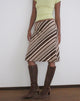 Image of Laykha Midi Skirt in Jersey Mixed Stripe Chocolate