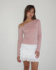 image of Ledez Asymmetrical Slouchy Top in Pink Lady Tissue