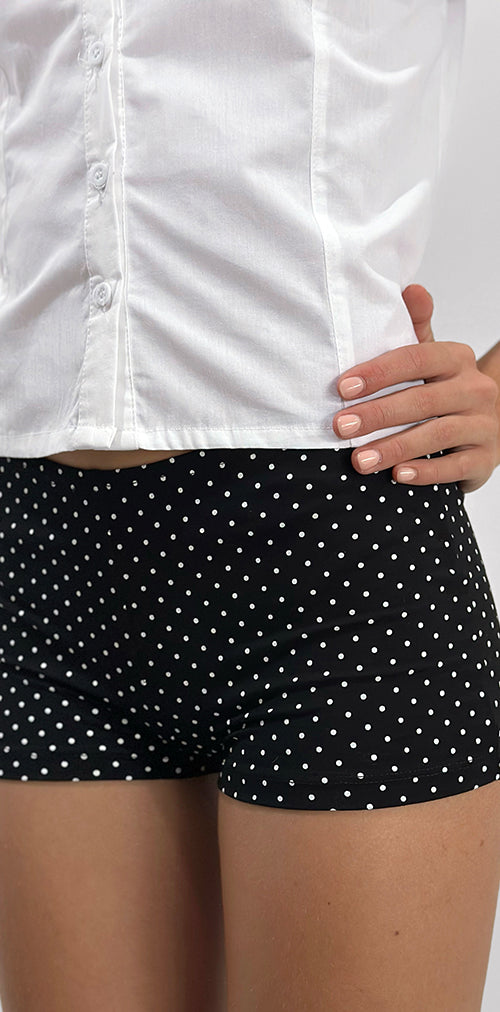 Image of Eunia Short in Micro Polka Black