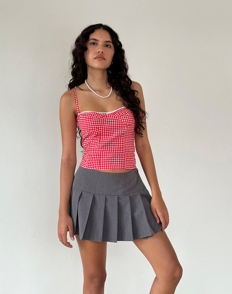 Image of Leif Cami Top in Red Gingham