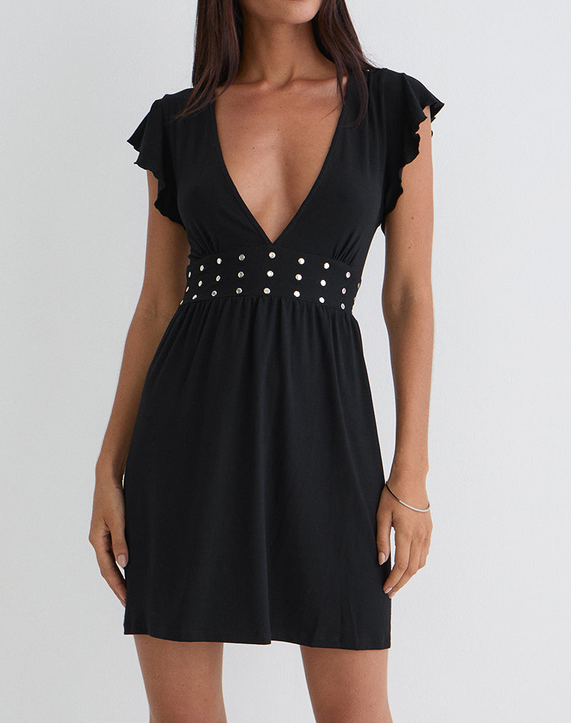 Image of Leisoa Mini Dress in Black