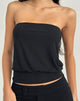Image of Leocadia Bandeau Top in Cupro Black