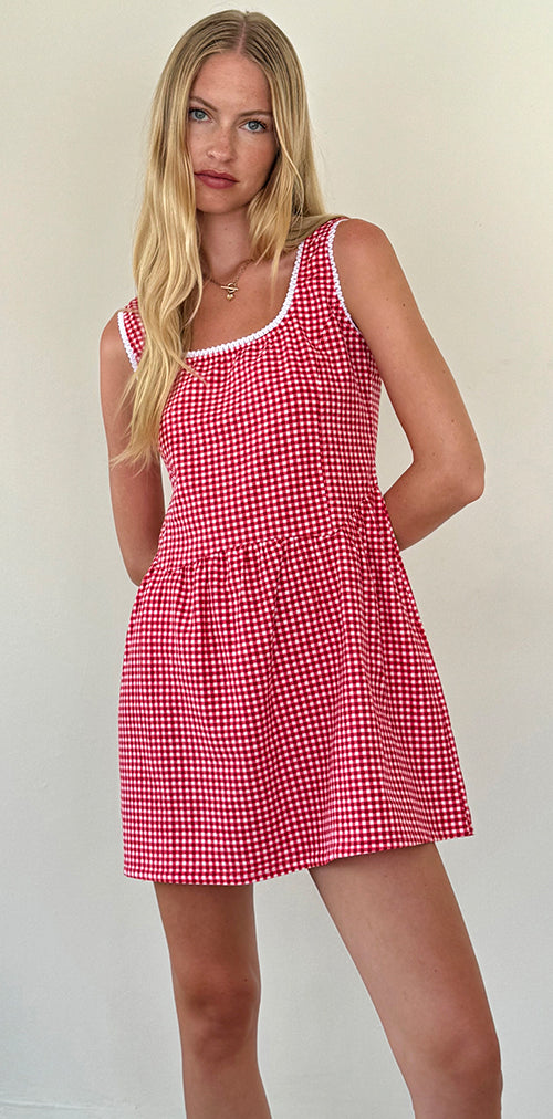 Image of Leshi Mini Dress in Red Gingham
