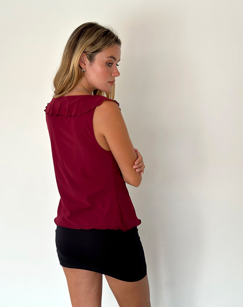 Image of Leviosa Butterfly Top in Deep Burgundy