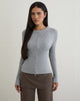 Image of Liano Zip Cardigan in Rib Knit Grey
