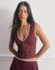 Image of Lihat Top in Lace Burgundy with Pink Binding
