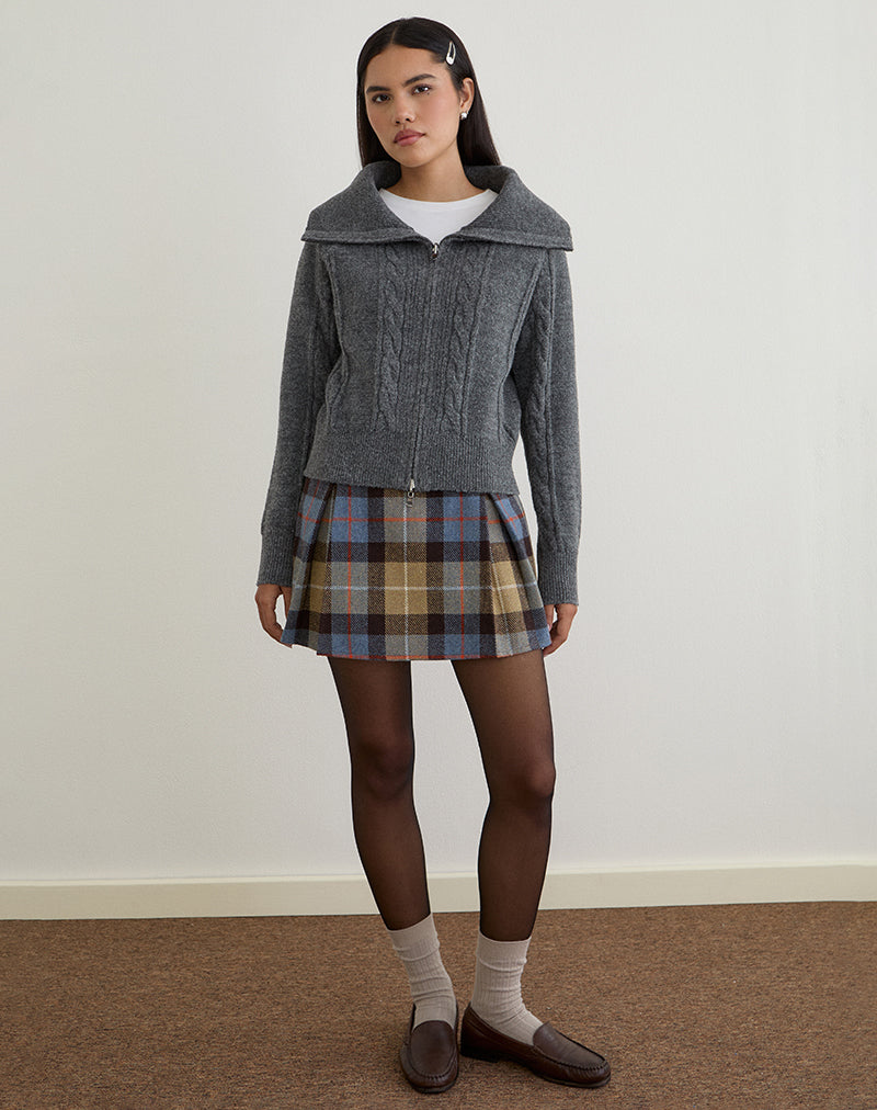 Image of Lilena Zip Jumper in Knit Dark Shadow