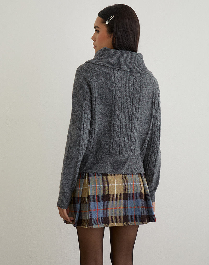 Image of Lilena Zip Jumper in Knit Dark Shadow