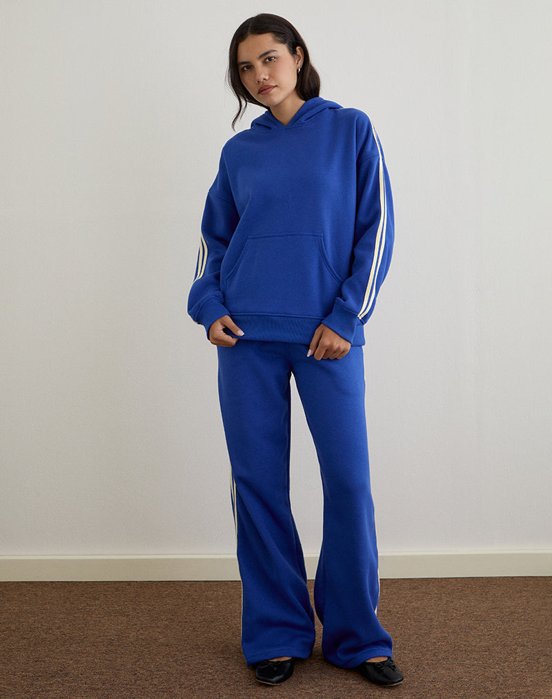 Image of Lingwu Hoodie in Cobalt Blue with Buttermilk Binding