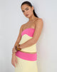 Image of Liv Top in Rayon Jersey Lemon Yellow and Deep Pink
