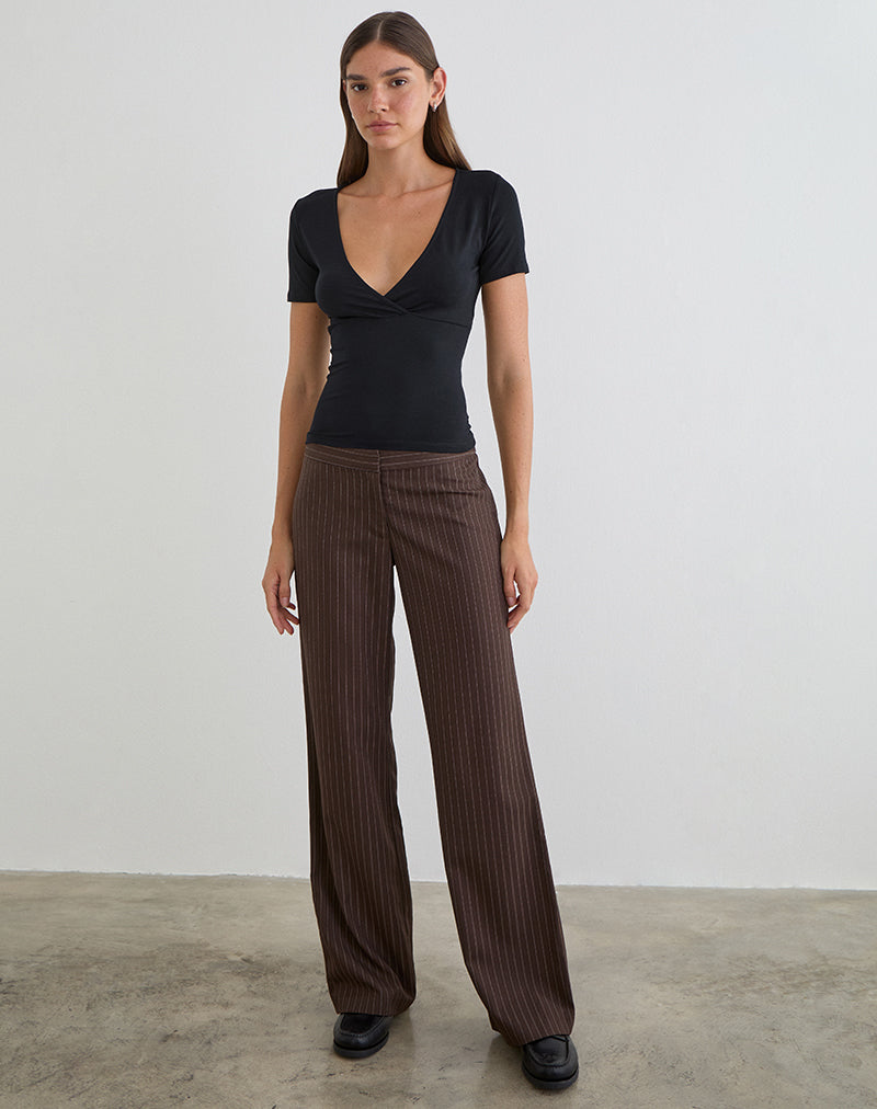 Image of Lobos Crossover Top in Rayon Jersey Black