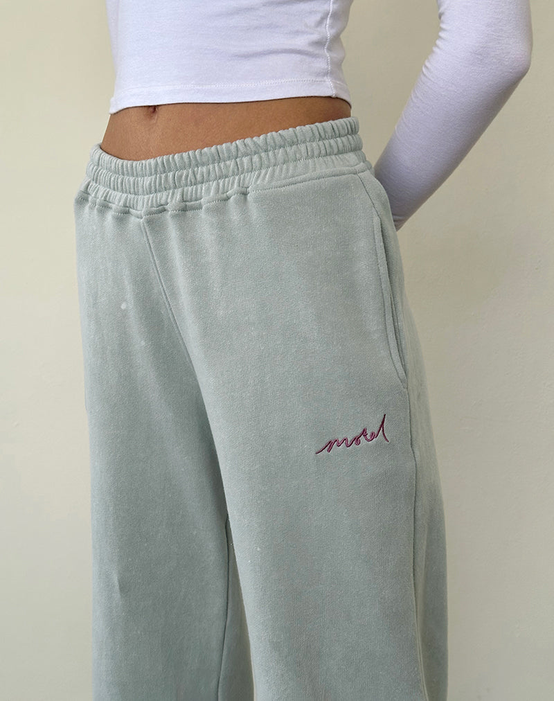 Image of Loose Jogger in Ecru with Motel Cashmere Embroidery