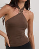 Image of Lorie Halter Top in Cupro Bitter Chocolate